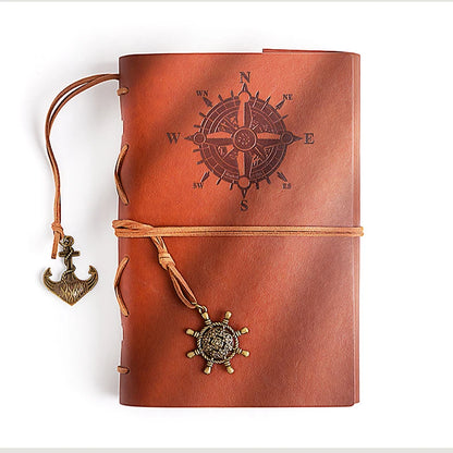 Retro Notebook Traveler Diary Leather Soft Cover Small Size 13x9cm Replaceable Kraft Paper Inner Notebooks &amp; Notepads