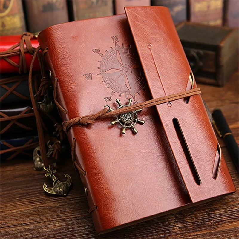 Retro Notebook Traveler Diary Leather Soft Cover Small Size 13x9cm Replaceable Kraft Paper Inner Notebooks &amp; Notepads