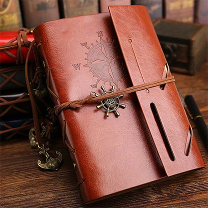Retro Notebook Traveler Diary Leather Soft Cover Small Size 13x9cm Replaceable Kraft Paper Inner Notebooks &amp; Notepads