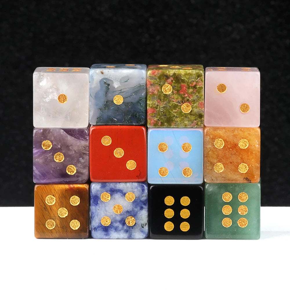 🌌🔮 Set de Dés en Pierre Naturelle – Énergie, Mystère & Prédictions 🎲✨