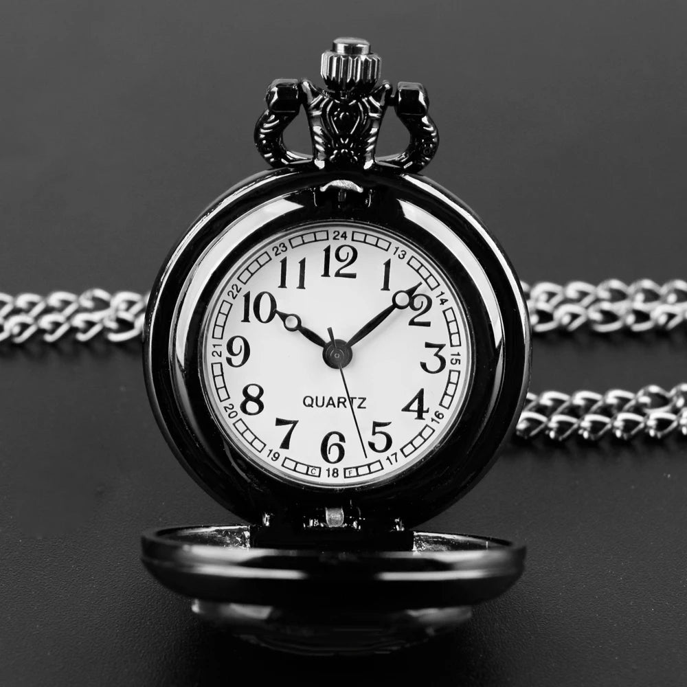 Montre à Gousset chat Noir – Cadran Blanc