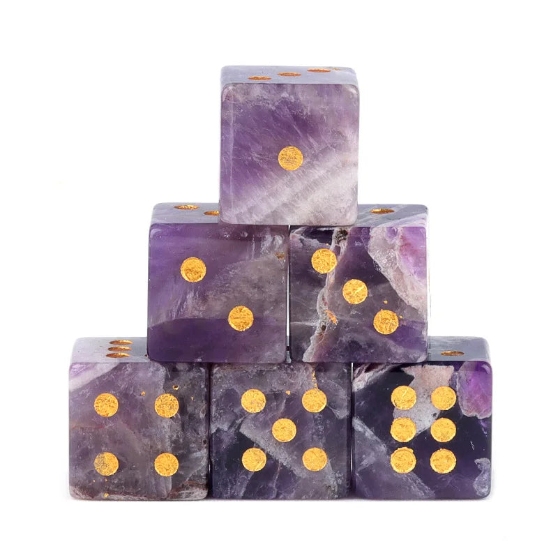 🌌🔮 Set de Dés en Pierre Naturelle – Énergie, Mystère & Prédictions 🎲✨