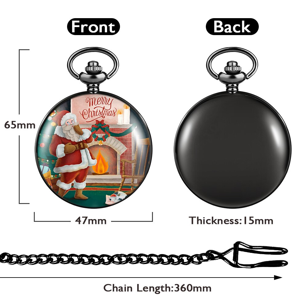 Montre à gousset Noël et ses sept thématiques, mouvements Quartz Ma montre à gousset