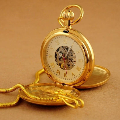 Montre à gousset  à mouvement mécanique à remontage manuel entièrement dorée Ma montre à gousset