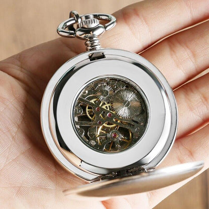 Montre à gousset à mouvement mécanique et remontage manuel boitier  acier Chrome Ma montre à gousset