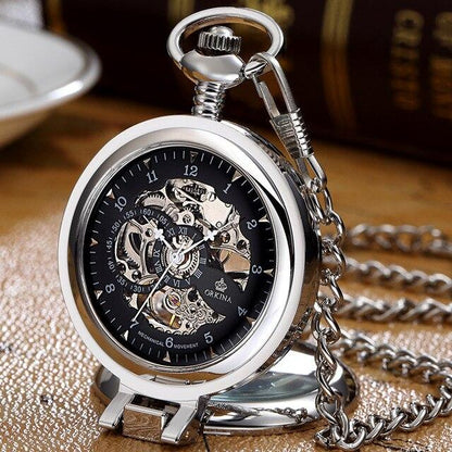 Montre à gousset de bureau boitier et cadrans doré et mouvement mécanique à remontage manuel Ma montre à gousset