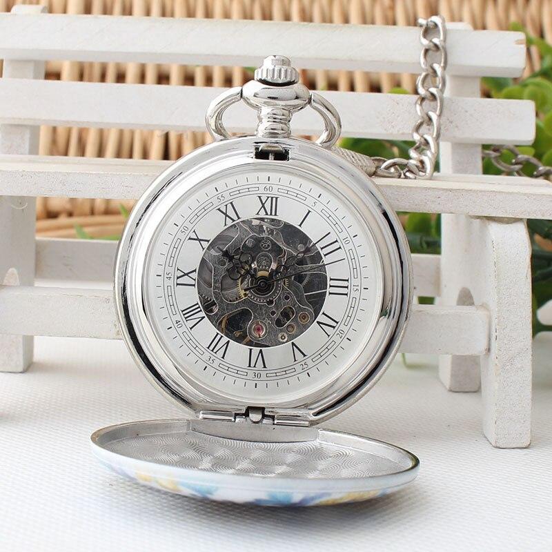 Montre à gousset déco porcelaine mouvement mécanique à remontage manuel Ma montre à gousset