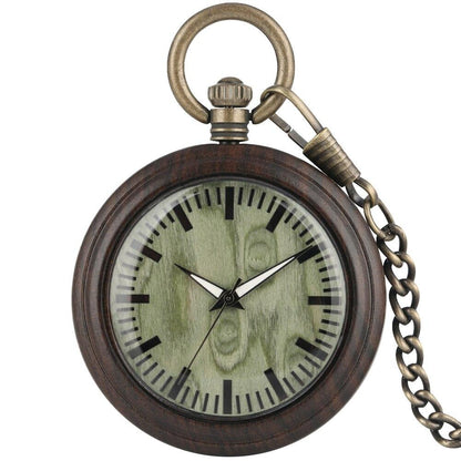 Montre à gousset en bois mouvement quartz Ma montre à gousset