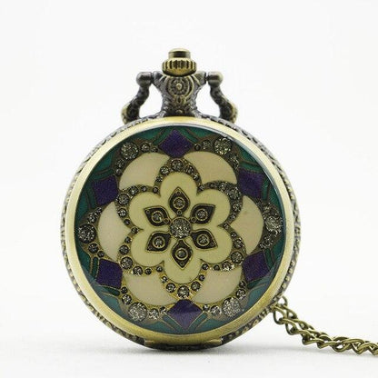 Montre à gousset fleur bleue sur le capot avant Ma montre à gousset