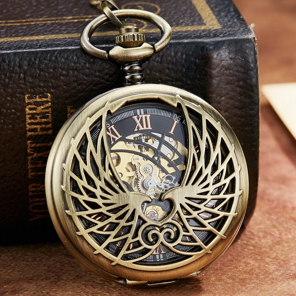 Montre à gousset mecanique à remontage manuel ailes d'anges Ma montre à gousset