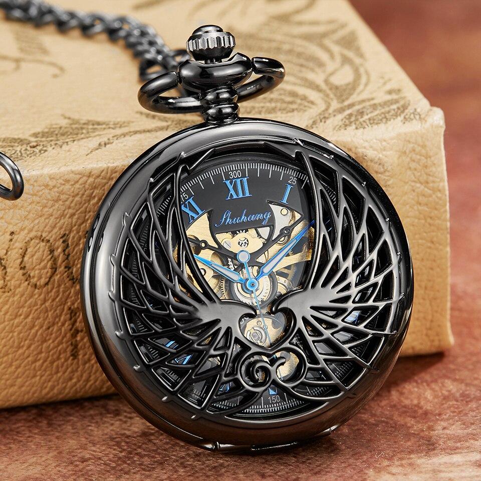 Montre à gousset mecanique à remontage manuel ailes d'anges Ma montre à gousset