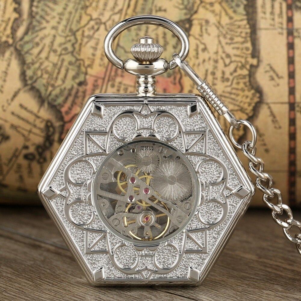Montre à gousset mécanique à remontage manuel boitier Octogonal couleur cuivre ou argent Ma montre à gousset