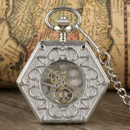 Montre à gousset mécanique à remontage manuel boitier Octogonal couleur cuivre ou argent Ma montre à gousset