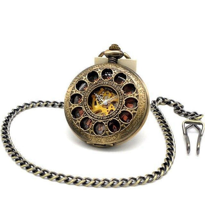 Montre à gousset mécanique à remontage manuel couleur bronze capot ajouré Ma montre à gousset
