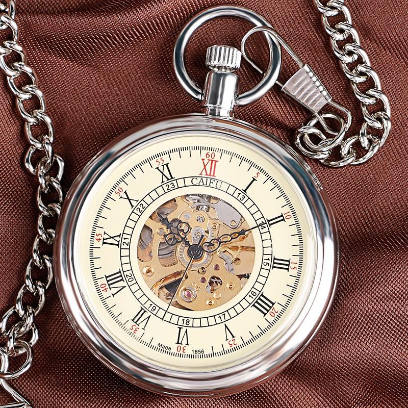 Montre à gousset mécanique automatique à remontage manuel et par balancier moderne et chrome Ma montre à gousset