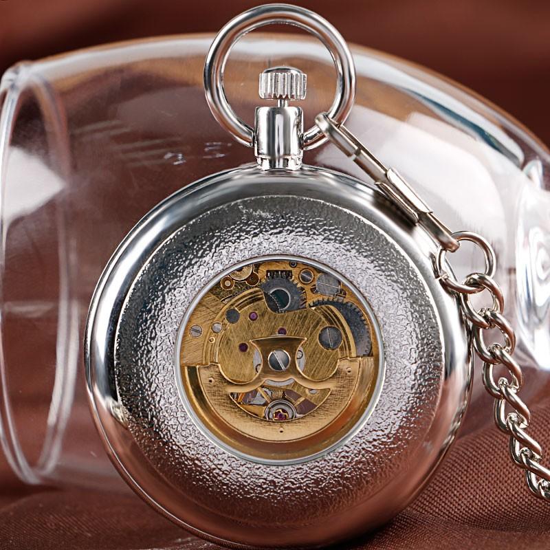 Montre à gousset mécanique automatique à remontage manuel et par balancier moderne et chrome Ma montre à gousset