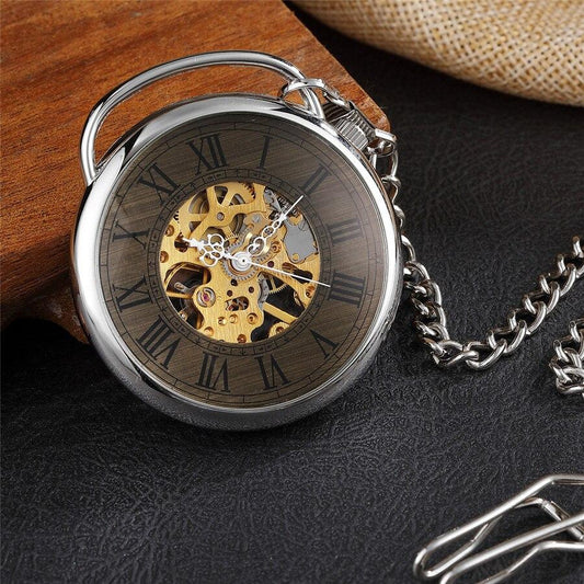 Montre à gousset mécanique et mouvement à remontage manuel avec barre d'accroche moderne Ma montre à gousset