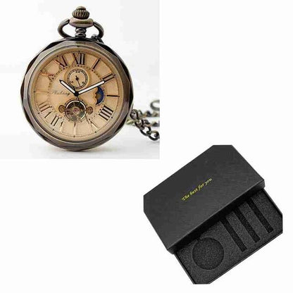 Montre à gousset mécanique et phase de lune, mouvement automatique à remontage par balancier Ma montre à gousset