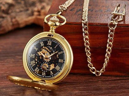 Montre à gousset mouvement mécanique à remontage manuel capot avant et arrière ouvert Ma montre à gousset
