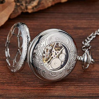 Montre à gousset mouvement mécanique à remontage manuel capot avant et arrière ouvert Ma montre à gousset
