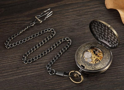 Montre à gousset mouvement mécanique à remontage manuel capot avant et arrière ouvert Ma montre à gousset