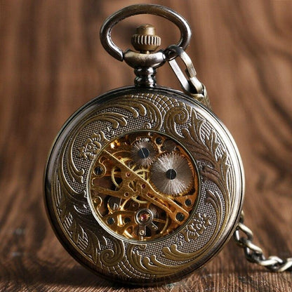 Montre à gousset mouvement mécanique à remontage manuel, capot avant fleur orientale Ma montre à gousset