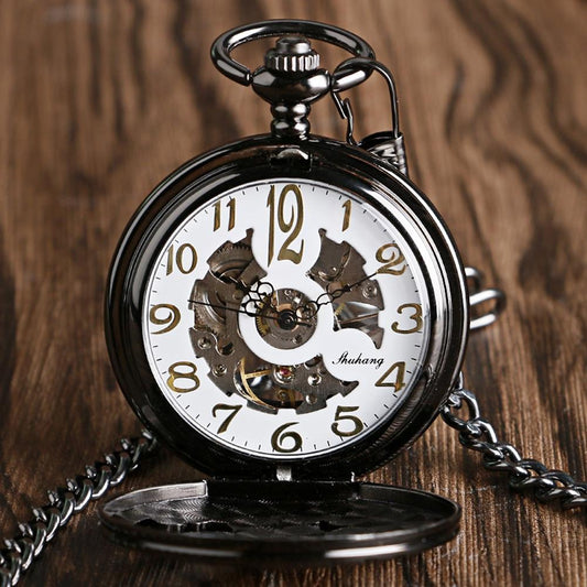Montre à gousset mouvement mécanique chiffres classiques et capot avant décoré d'un aigle Ma montre à gousset