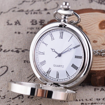 Montre à gousset personnalisable, mouvement quartz et boitier chromé Ma montre à gousset