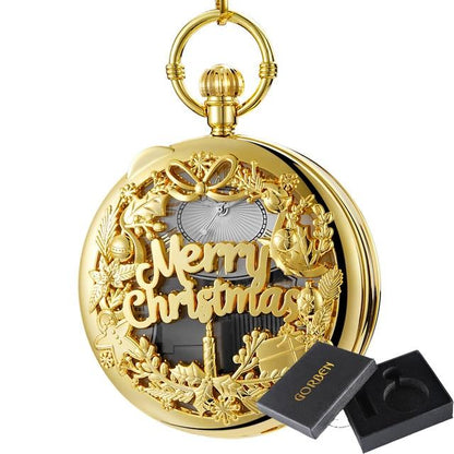 Montre à gousset quartz et boite à musique "MERRY CHRISTMAS" Ma montre à gousset