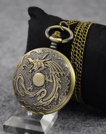 Montre à gousset quartz thématique du dragon Ma montre à gousset