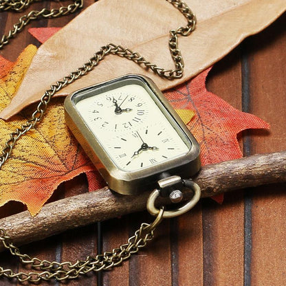 Montre à gousset rectangulaire deux fuseaux mouvements quartz Ma montre à gousset