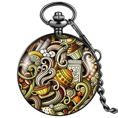Montre à gousset psychédélique et mouvement Quartz Ma montre à gousset