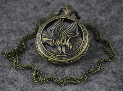 Montre à gousset mouvement quartz thématique de l'aigle Ma montre à gousset