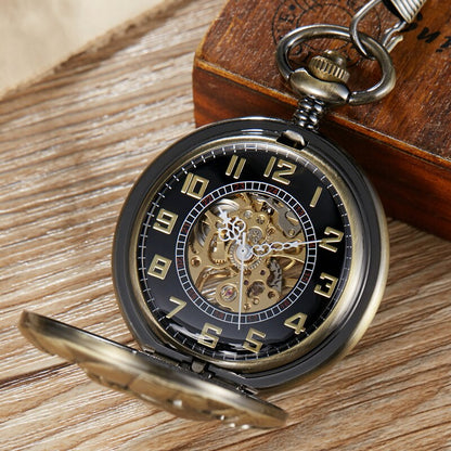 Montre gousset mecanique à remontage manuel à l'effigie du loup Ma montre à gousset